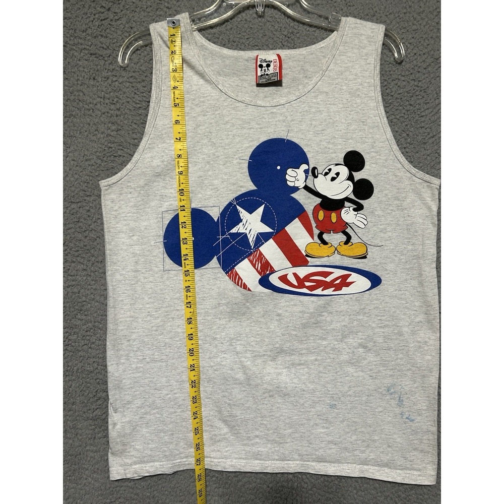 Vintage 1996 Disney Designs Mickey Mouse USA Flag Mouse Ears Tank Top Made USA L - Picture 7 of 11